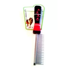 Расческа PET BRUSH металлическая с пластиковой ручкой, разнозубая, 8*3см А30-021)