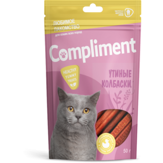 COMPLIMENT лак-во Колбаски из мяса утки д/кошек 50гр