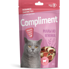 COMPLIMENT лакомство Роллы из ягненка д/кошек 50гр