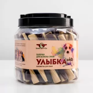 Лакомство для собак "Улыбка White" жевательные палочки для белизны зубов, туба, 750 г