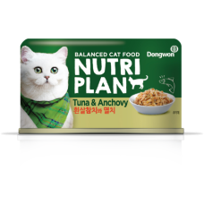 NUTRI PLAN ж/б 160г в собственном соку тунец с анчоусами д/кошек